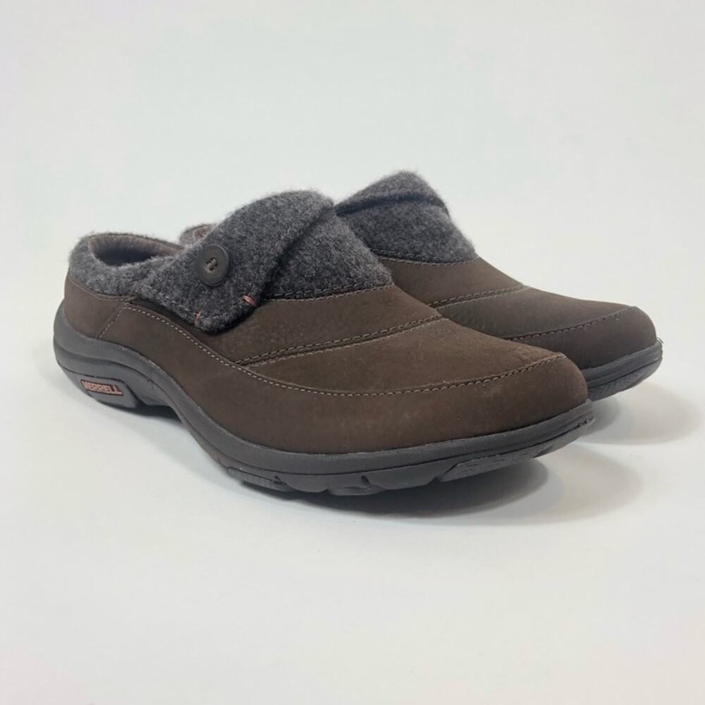 Merrell dassie fold air cushion brown slip on clogs
